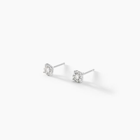 Boucles D'oreilles Puces Artemis Or Blanc Diamant - Clous d'oreilles Femme | Histoire d’Or