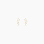 Boucles D'Oreilles Puces Edouardina Or Jaune Perle De Culture Oxyde De Zirconium - Clous d'oreilles Femme | Histoire d&rsquo;Or