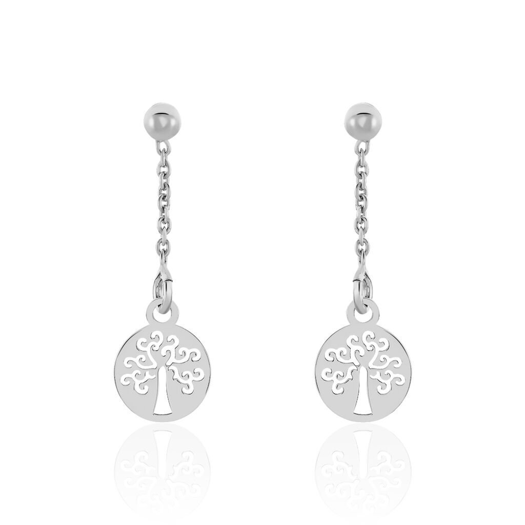 Boucles D'oreilles Pendantes Audrey-rose Argent Blanc - Boucles d'oreilles fantaisie Femme | Histoire d’Or