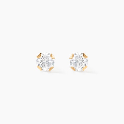 Boucles D'oreilles Puces Eddie Or Jaune Oxyde De Zirconium - Clous d'oreilles Femme | Histoire d’Or