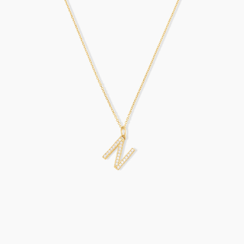 Pendentif Lettre N Or Jaune Oxyde - Pendentifs Famille | Histoire d’Or