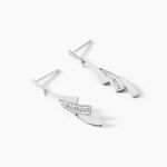 Boucles D'oreilles Pendantes Ainhoa Or Blanc Diamant - Boucles d'oreilles pendantes Femme | Histoire d&rsquo;Or