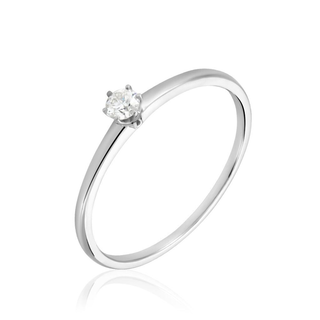 Bague Solitaire Natalia Or Blanc Diamant - Bagues solitaires Femme | Histoire d’Or