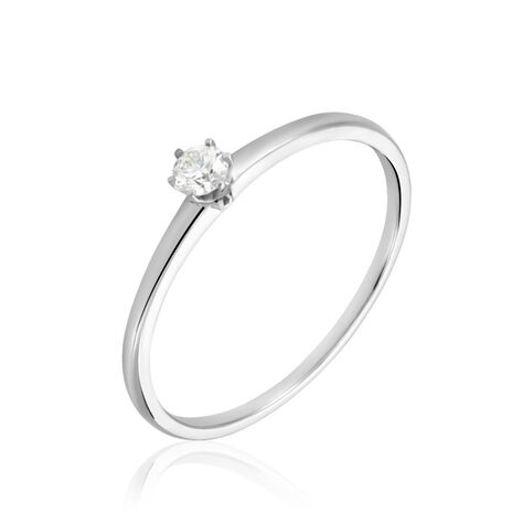 Bague Solitaire Natalia Or Blanc Diamant - Bagues solitaires Femme | Histoire d’Or