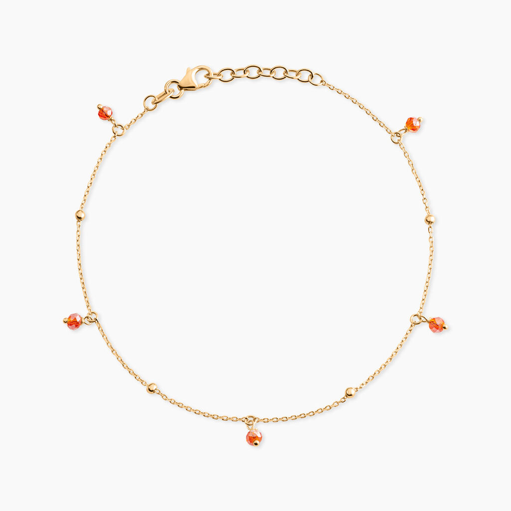 Cha&icirc;ne De Cheville Emiline Plaqu&eacute; Or Jaune Verre - Cha&icirc;nes de cheville Femme | Histoire d&rsquo;Or