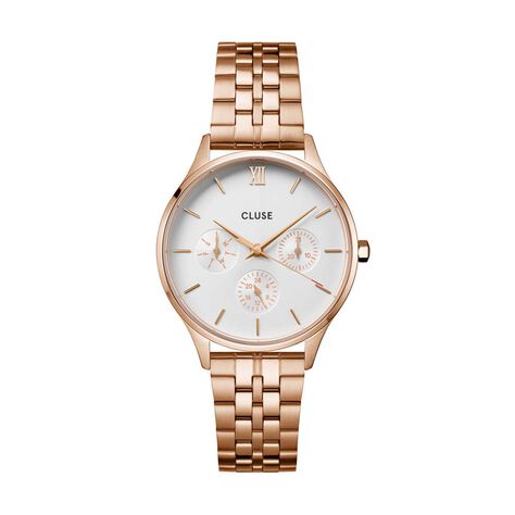 Montre Cluse Minuit Multifonction Blanc - Montres Femme | Histoire d’Or