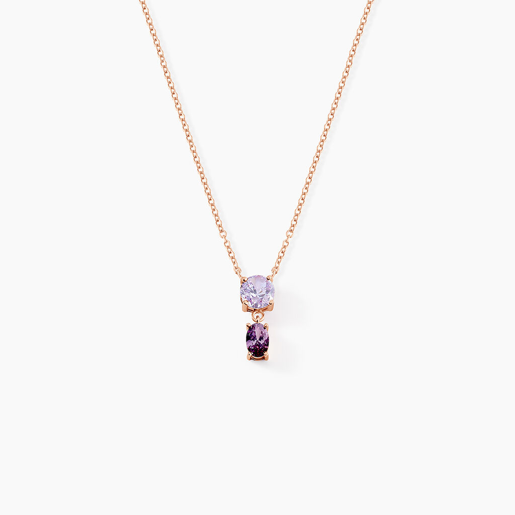 Collier Argent Rose Brenna Oxydes De Zirconium - Colliers fantaisie Femme | Histoire d’Or