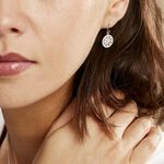 Boucles D'oreilles Pendantes Brunilda Argent Blanc Oxyde De Zirconium - Boucles d'oreilles fantaisie Femme | Histoire d&rsquo;Or