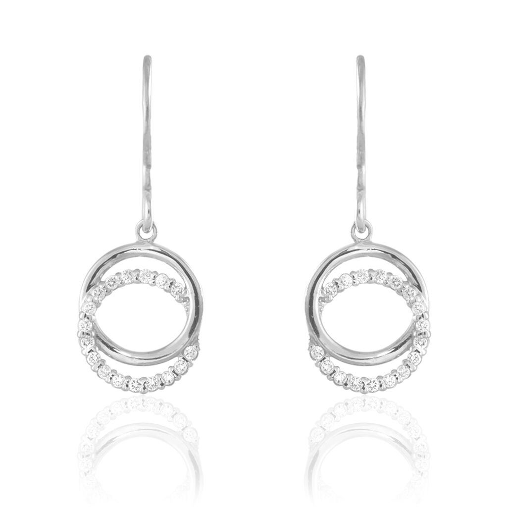 Boucles D'oreilles Pendantes Circus Argent Blanc Oxyde De Zirconium - Boucles d'oreilles fantaisie Femme | Histoire d’Or