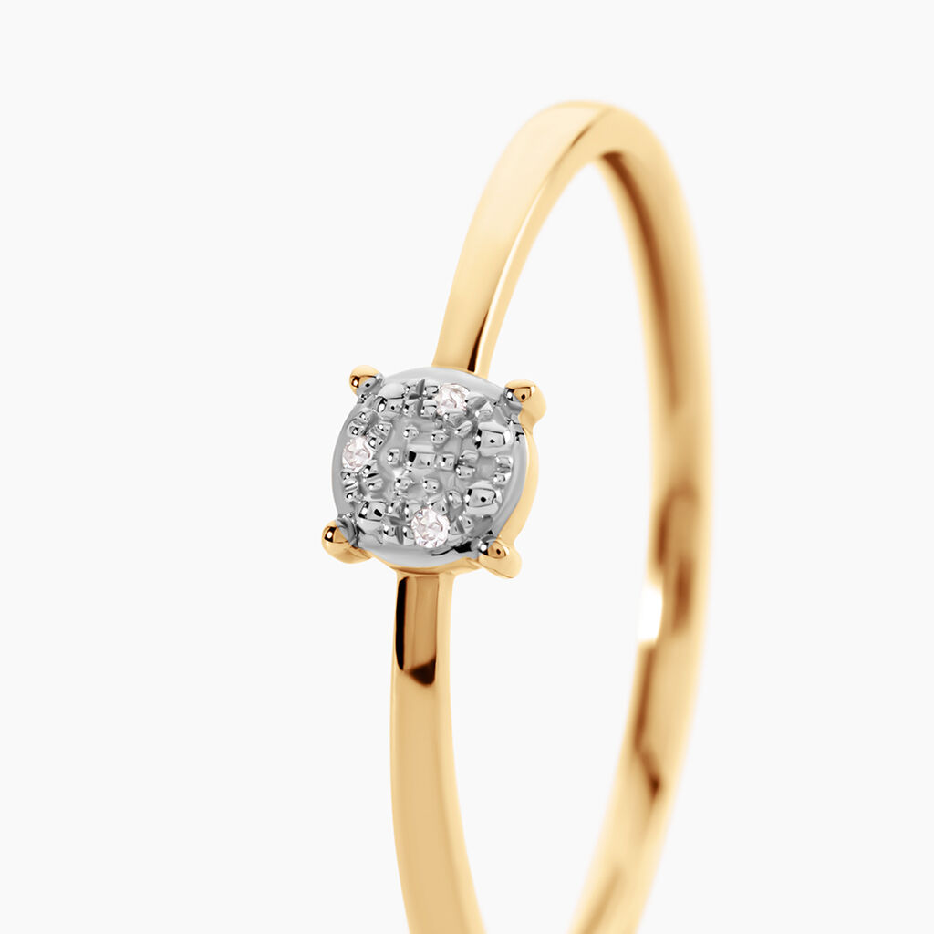 Bague Sender Or Jaune Diamant - Bagues avec pierre  | Histoire d&rsquo;Or