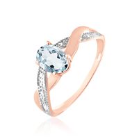 Bague Candice Or Rose Aigue Marine