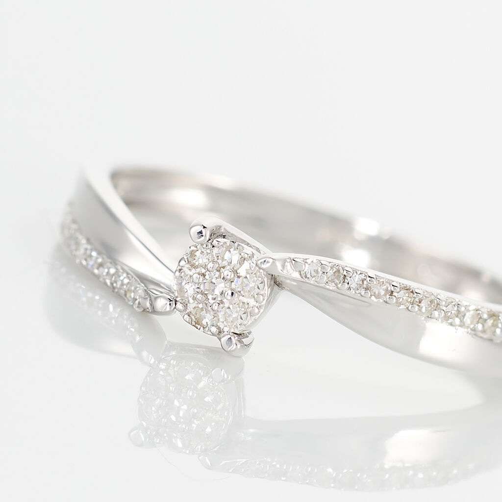 Bague Callysta Or Blanc Diamant - Bagues avec pierre Femme | Histoire d&rsquo;Or