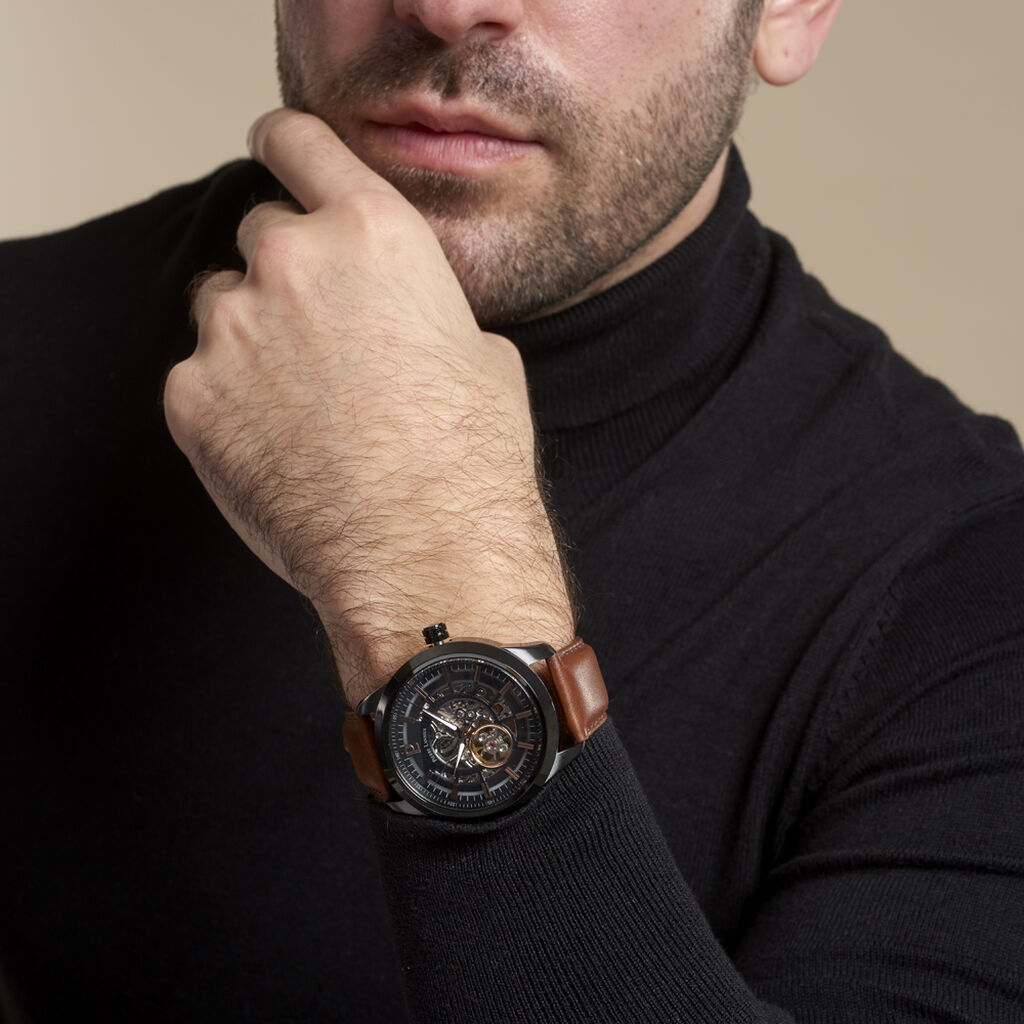 Montre Pierre Lannier Automatique 44 Noir - Montres Homme | Histoire d’Or