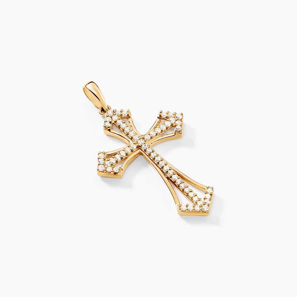 Pendentif Corneliu Or Jaune Oxyde De Zirconium - Pendentifs Communion Femme | Histoire d’Or