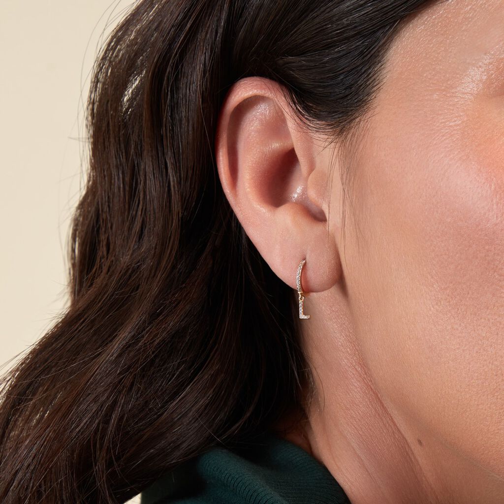 Créole Unitaire Léria Or Jaune Oxydes De Zirconium - Boucles d'oreilles créoles Femme | Histoire d’Or