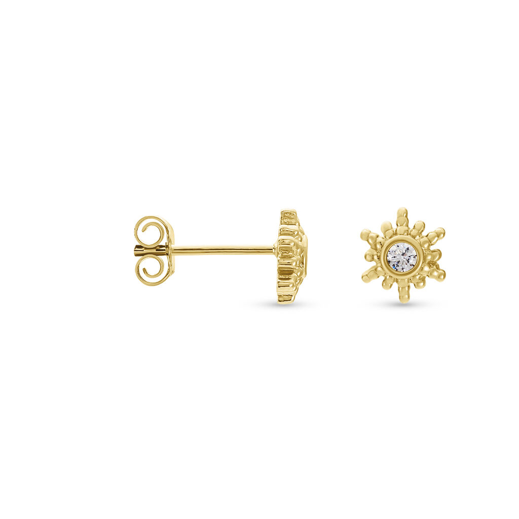 Boucles D'oreilles Puces Eirian Plaqué Or Jaune Oxyde De Zirconium - Boucles d'Oreilles Etoile Femme | Histoire d’Or