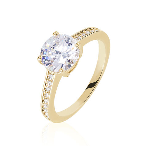 Bague Solitaire Zoura Plaqué Or Jaune Oxyde De Zirconium - Bagues solitaires Femme | Histoire d’Or