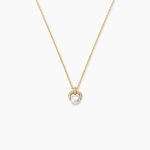 Collier Aloys Argent Dor&eacute; A L'Or 750/1000 Perle De Culture Oxyde De Zirconium - Colliers Femme | Histoire d&rsquo;Or