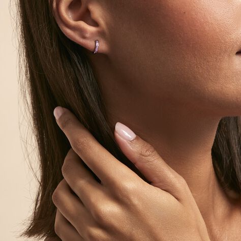 Créoles Rio Guanabara Argent Blanc Oxyde De Zirconium - Boucles d'oreilles créoles Femme | Histoire d’Or