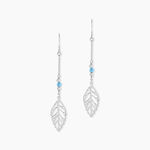Boucles D'oreilles Pendantes Grethel Argent Blanc Turquoise - Boucles d'oreilles fantaisie Femme | Histoire d&rsquo;Or