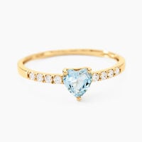 Bague Love Ring Or Jaune Topaze Oxyde De Zirconium