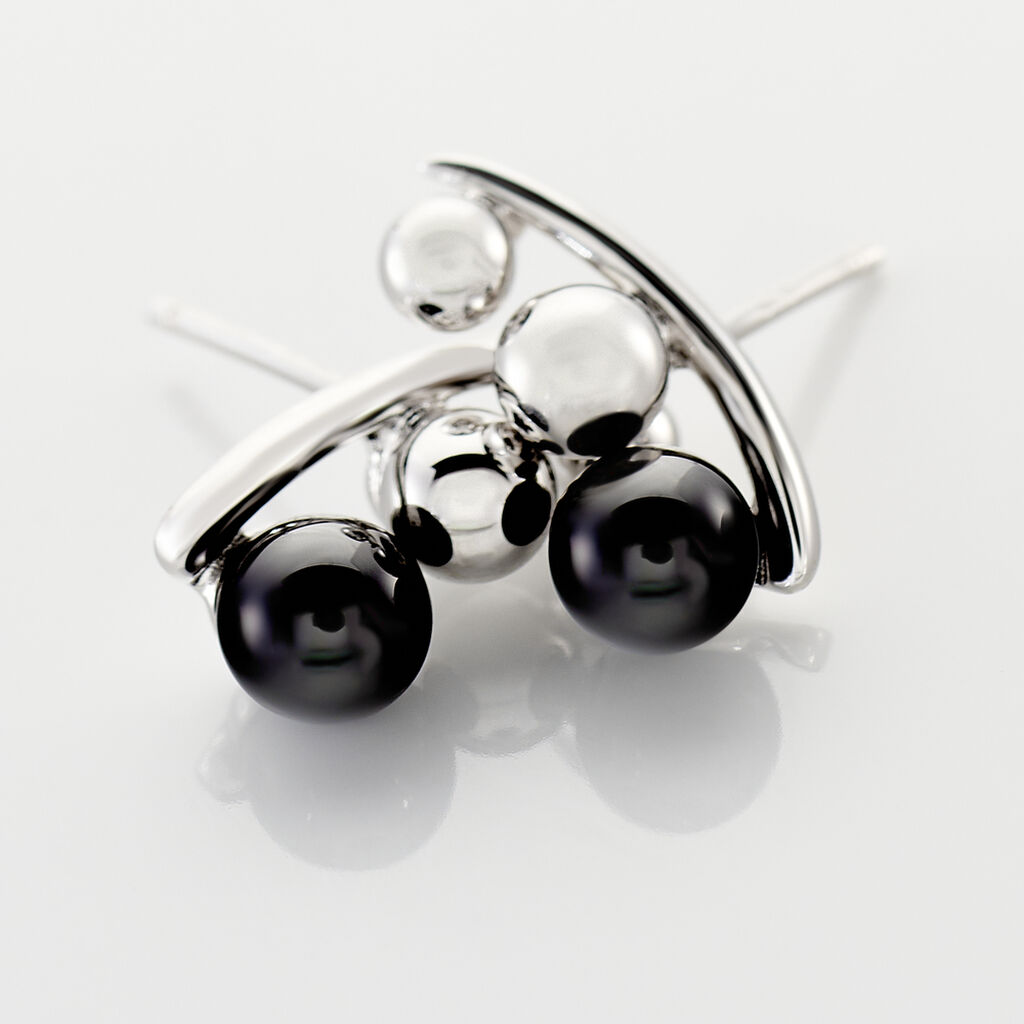 Bijoux D'oreilles Cleya Argent Blanc C&eacute;ramique - Boucles d'oreilles fantaisie Femme | Histoire d&rsquo;Or