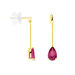 Boucles D'oreilles Pendantes Goutte Or Jaune Rubis - Boucles d'oreilles pendantes Femme | Histoire d’Or