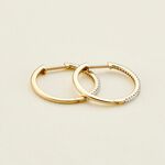 Creoles Or Jaune Aryanna Diamants - Boucles d'oreilles cr&eacute;oles Femme | Histoire d&rsquo;Or