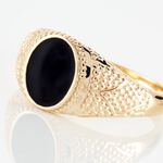 Chevali&egrave;re Plaqu&eacute; Or Jaune Azarel Email Noir - Chevali&egrave;res Homme | Histoire d&rsquo;Or