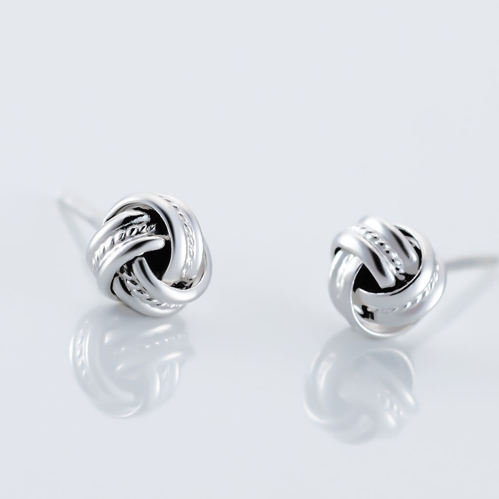 Boucles D'oreilles Puces Iloa Argent Blanc - Boucles d'oreilles fantaisie Femme | Histoire d&rsquo;Or