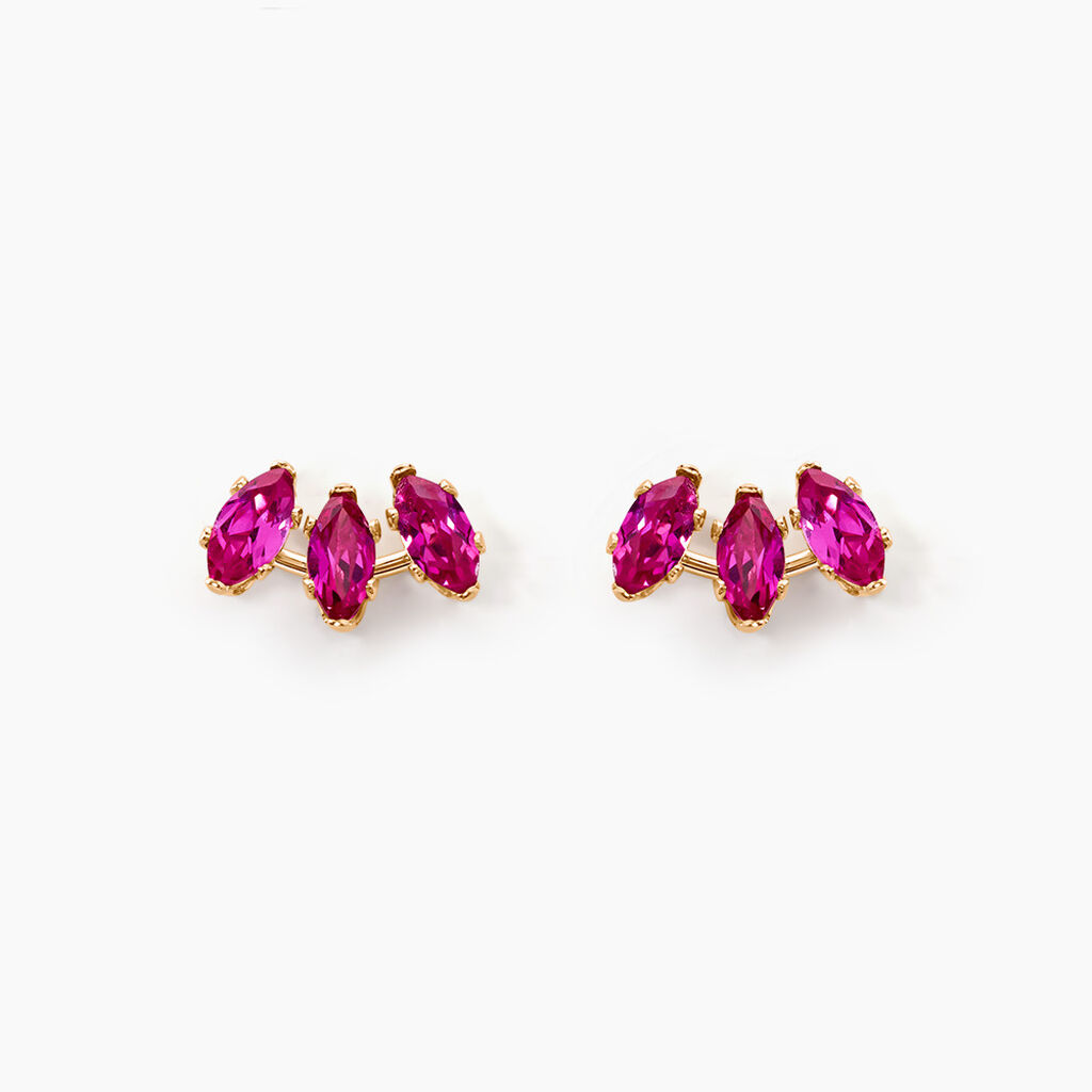 Boucles D'oreilles Puces Euclid Or Jaune Oxyde De Zirconium - Clous d'oreilles Femme | Histoire d’Or