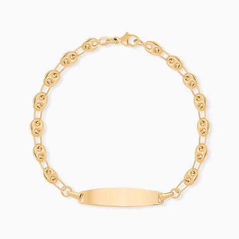Bracelet Identit&eacute; Evin Maille Grain De Cafe Or Jaune - Bracelets Communion Enfant | Histoire d&rsquo;Or