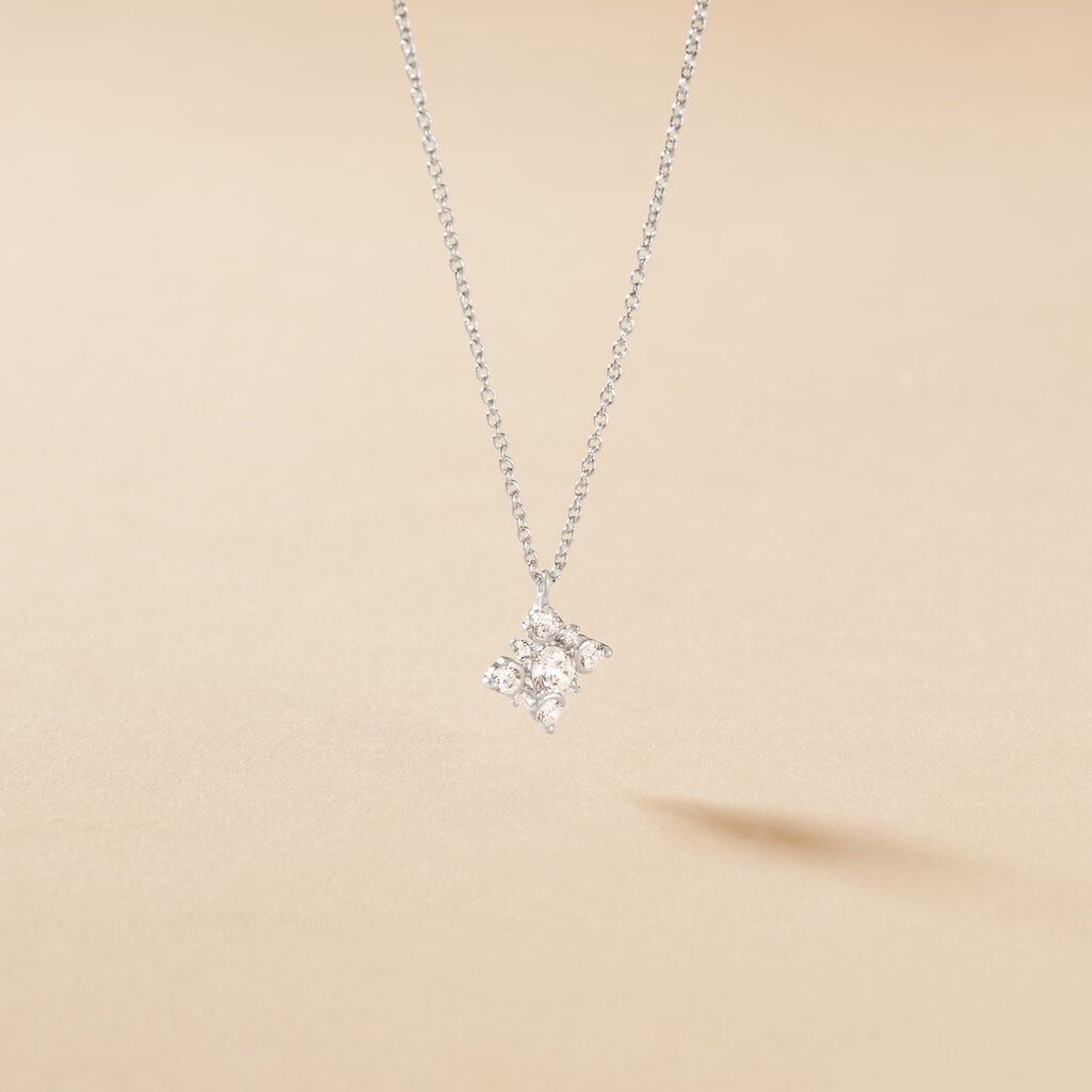 Collier Flocon Argent Blanc Oxyde De Zirconium - Colliers fantaisie Femme | Histoire d’Or