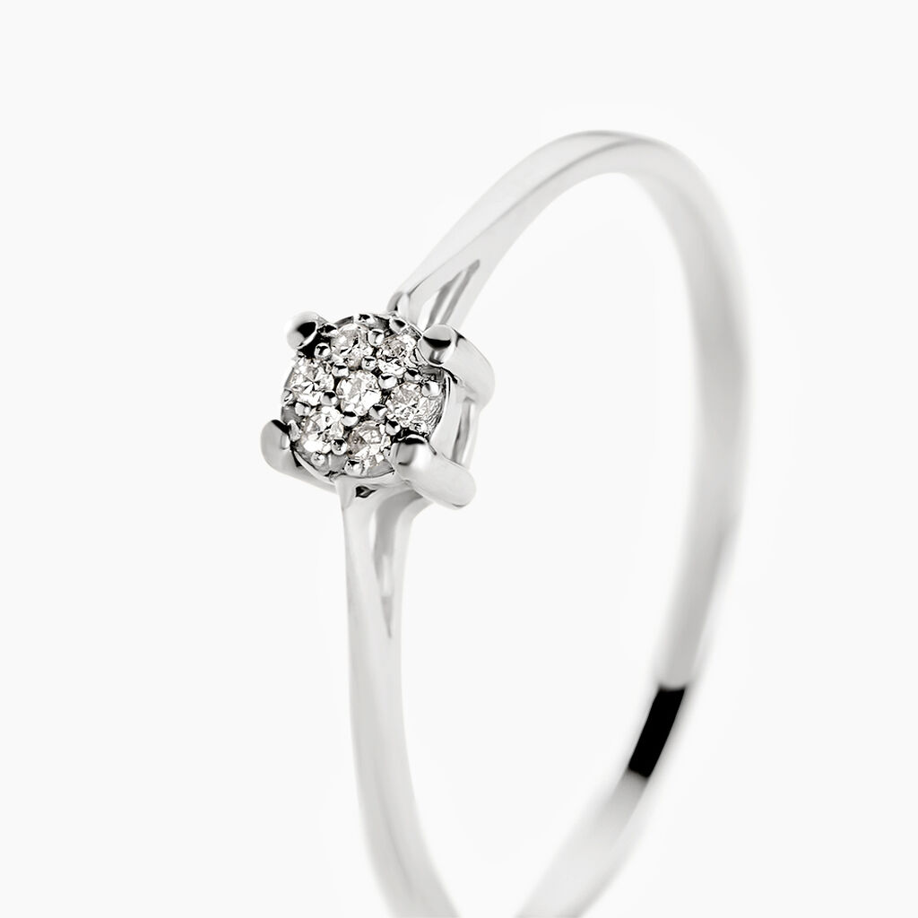 Bague Sandrine Or Blanc Diamant - Bagues avec pierre Femme | Histoire d’Or