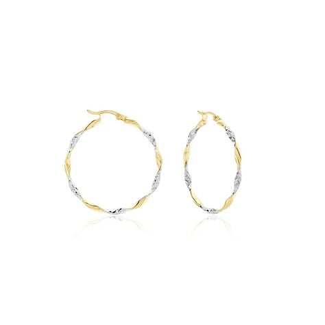 Cr&eacute;oles Eleanie Fil Vrille Or Bicolore - Boucles d'oreilles cr&eacute;oles Femme | Histoire d&rsquo;Or