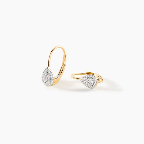 Boucles D'oreilles Pendantes Ursanne Or Jaune Diamants - Boucles d'oreilles pierres pr&eacute;cieuses Femme | Histoire d&rsquo;Or