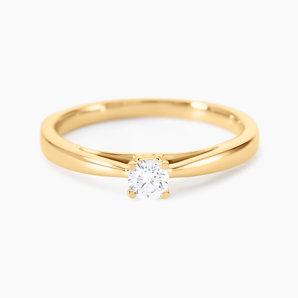 Bague Soltaire Iris Or Jaune Diamant - Bagues solitaires Femme | Histoire d&rsquo;Or