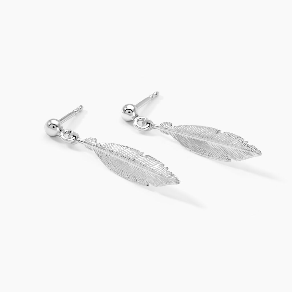 Boucles D'oreilles Pendantes Euriell Argent Blanc - Boucles d'oreilles fantaisie Femme | Histoire d’Or