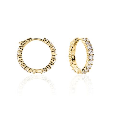 Créoles Zoelia Plaqué Or Jaune Oxyde De Zirconium - Boucles d'oreilles créoles Femme | Histoire d’Or