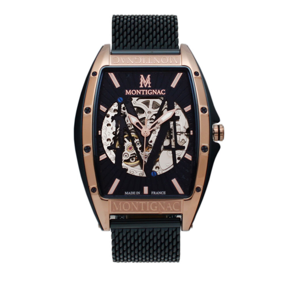 Montre Montignac Tonneau Automatique Bleu - Montres Homme | Histoire d&rsquo;Or