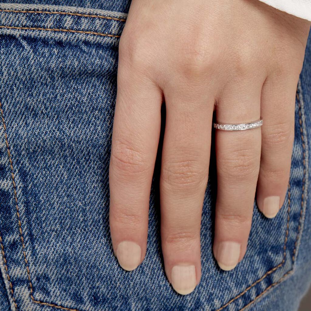 Alliance Rhea Or Blanc Diamant - Alliances Femme | Histoire d’Or
