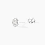 Boucles D'oreilles Puces Argent Blanc Victorin Oxydes De Zirconium - Boucles d'oreilles fantaisie Femme | Histoire d&rsquo;Or
