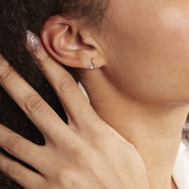 Boucles D'oreilles Puces Beryl Virgule Or Jaune Oxyde De Zirconium - Clous d'oreilles Femme | Histoire d’Or