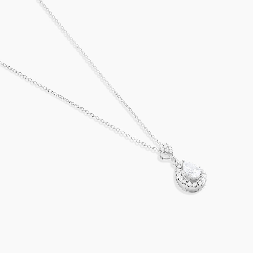 Collier Or Blanc Uxellus Oxyde De Zirconium - Colliers Femme | Histoire d’Or