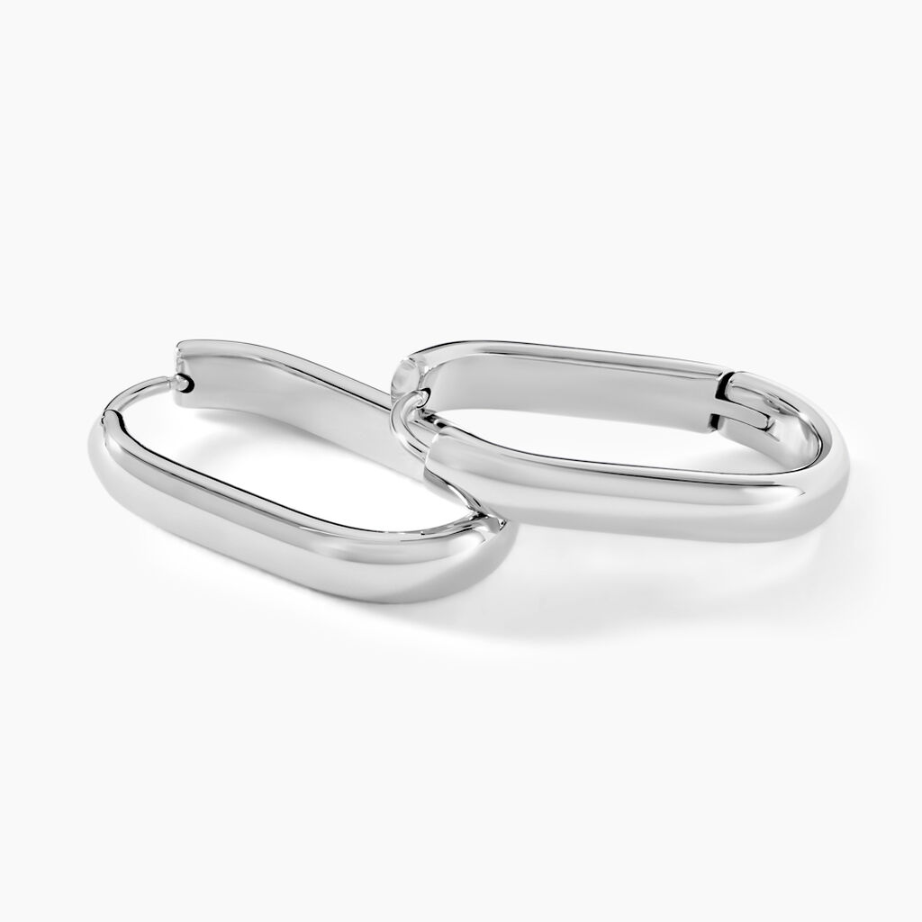 Créoles Anadia Acier Blanc - Boucles d'oreilles créoles Femme | Histoire d’Or