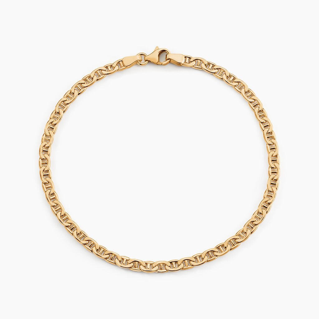 Bracelet Capucin Or Jaune Maille Marine Plate - Bracelets chaîne Homme | Histoire d’Or
