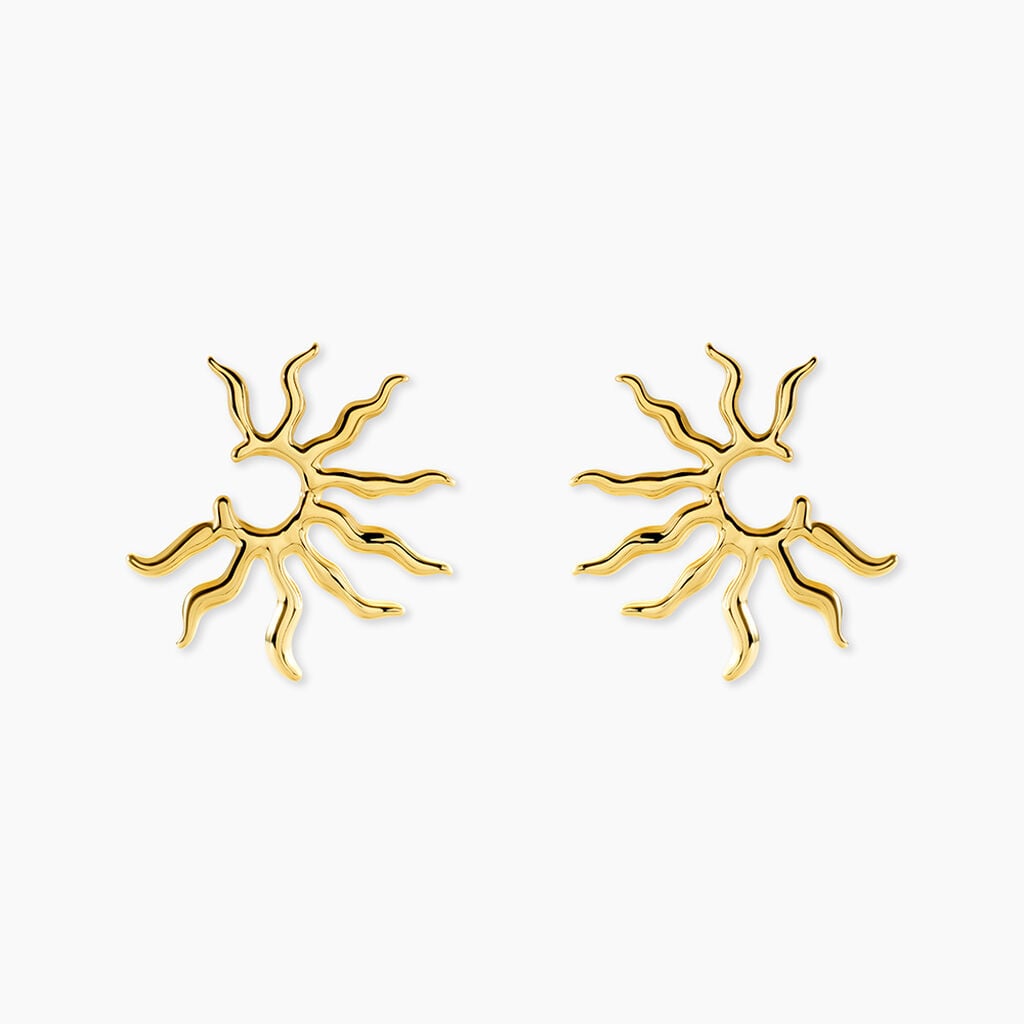 Boucles D'Oreilles Puces Mermaid Acier Jaune - Boucles d'oreilles fantaisie Femme | Histoire d&rsquo;Or