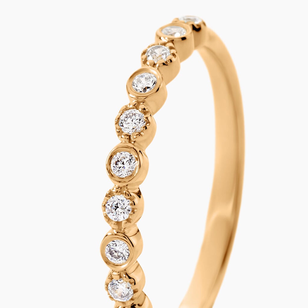 Bague Emiliana Plaqu&eacute; Or Jaune Oxyde De Zirconium - Bagues avec pierre Femme | Histoire d&rsquo;Or