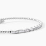 Bracelet Jonc Fuerza Argent Blanc Oxyde De Zirconium - Bracelets joncs Femme | Histoire d&rsquo;Or