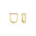 Cr&eacute;oles Graphic Lines Or Jaune Oxyde De Zirconium - Boucles d'oreilles cr&eacute;oles Femme | Histoire d&rsquo;Or